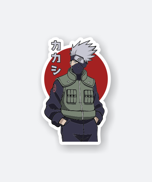 naruto anime sticker Kakashi Hatake with red circle background