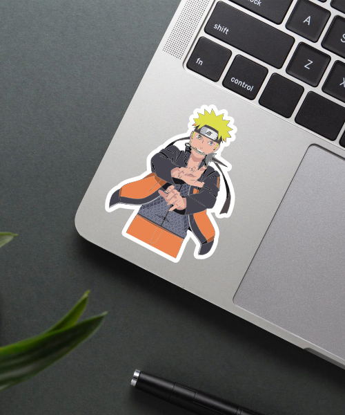 naruto anime sticker on laptop showing vibrant colors and clear details