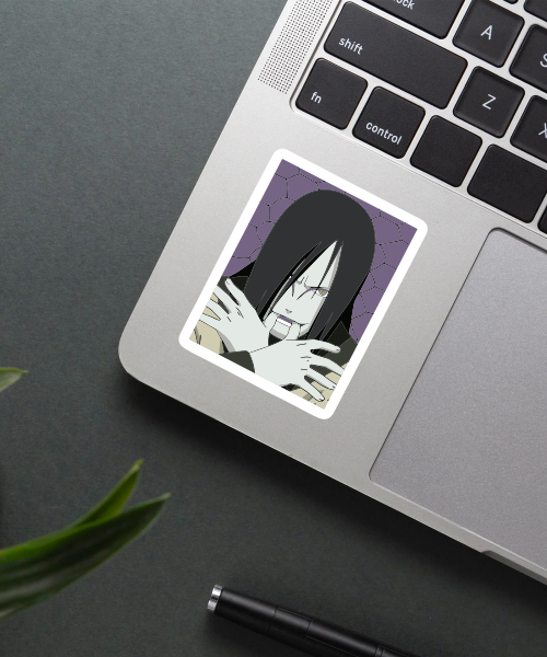 naruto anime sticker Orochimaru on laptop surface showing bold colors and clear details