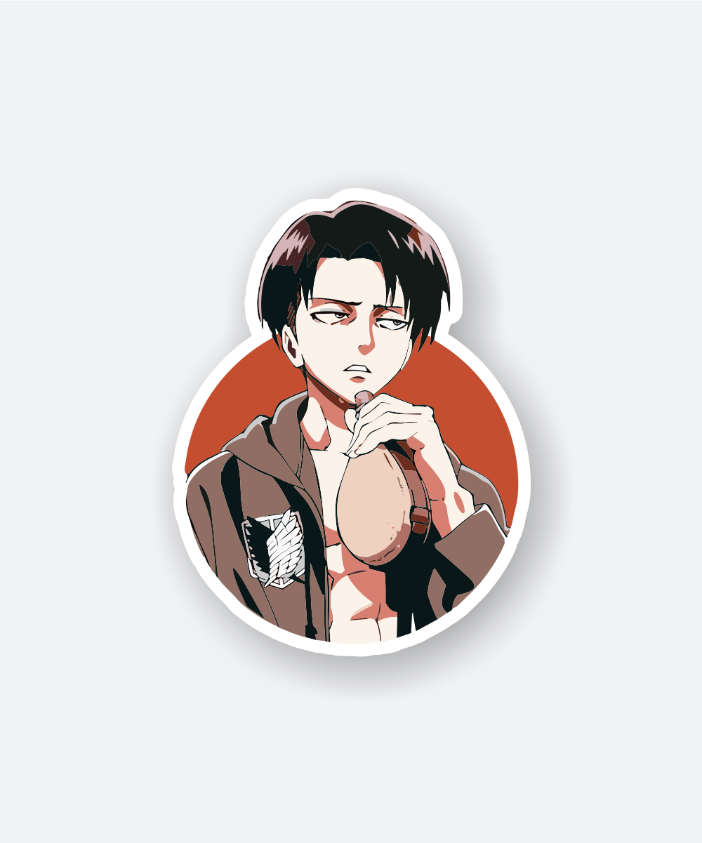 awkward levi attack on titan sticker