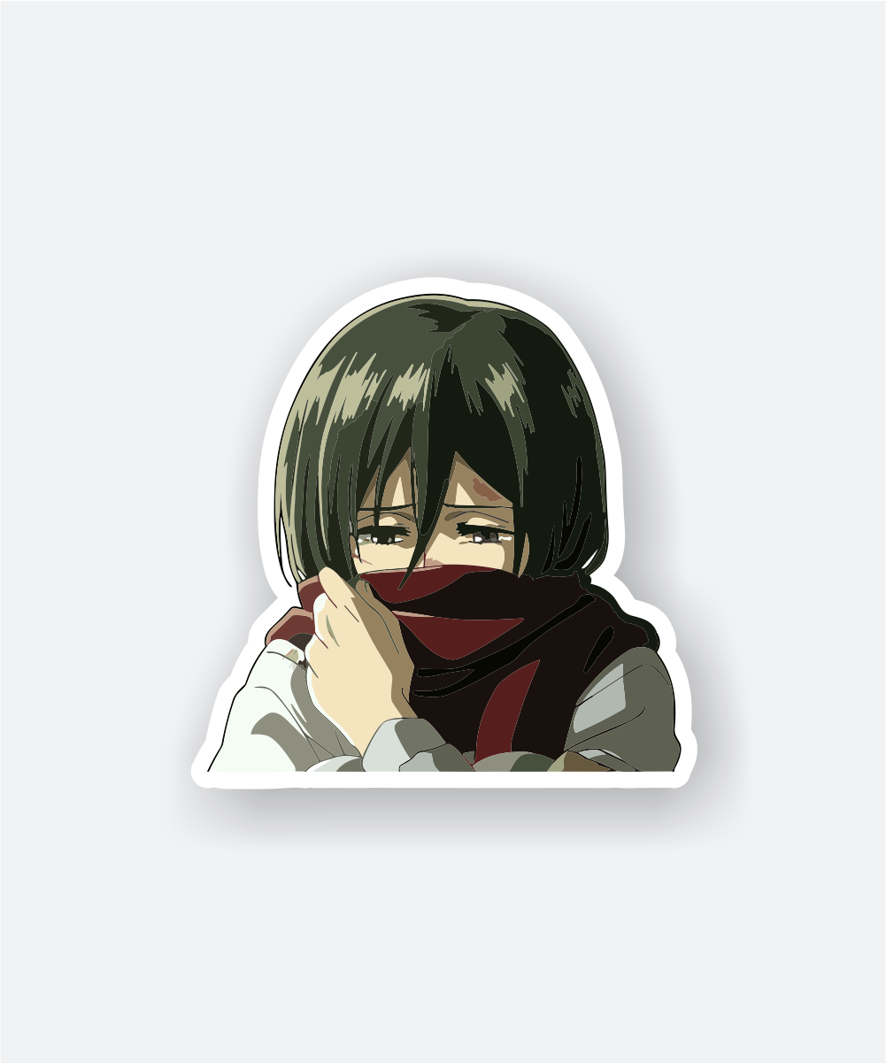 shy mikasa ackerman attack on titan sticker