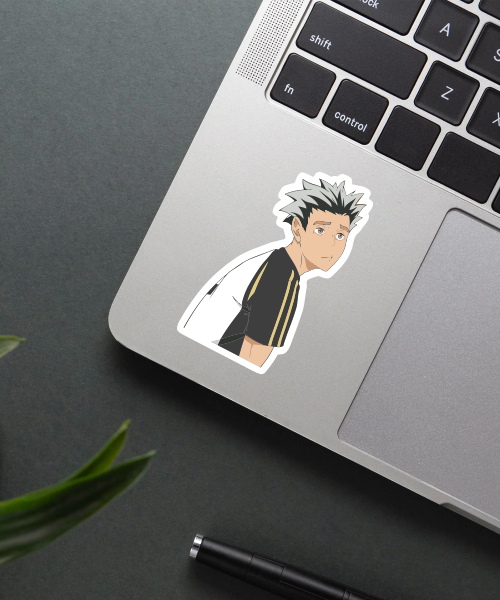 Reluctant Kotaro Bokuto Anime Sticker with Casual Volleyball Look 2 reluctant kotaro bokuto anime sticker on phone surface showing casual volleyball look