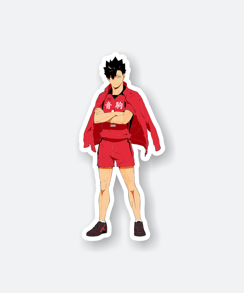 Tetsuro Kuroo Anime Sticker Standing Confident in Red Sportswear 1 tetsuro kuroo anime sticker
