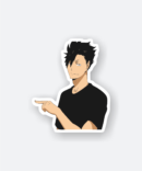 tetsuro kuroo directing pose anime sticker