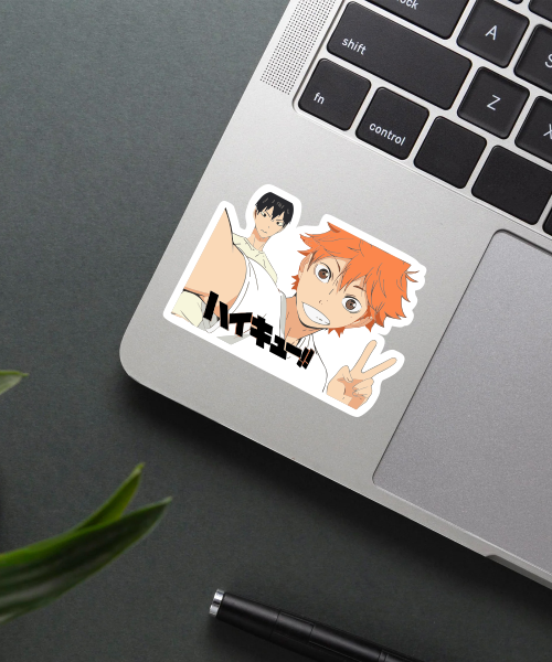 iwazumi haikyuu sticker on phone case showing bright colors and clear details