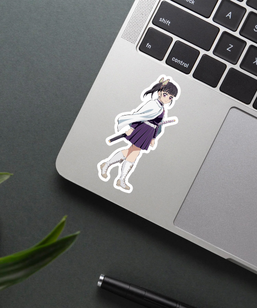 kanao tsuyuri demon slayer vinyl sticker on laptop surface showing elegant anime character