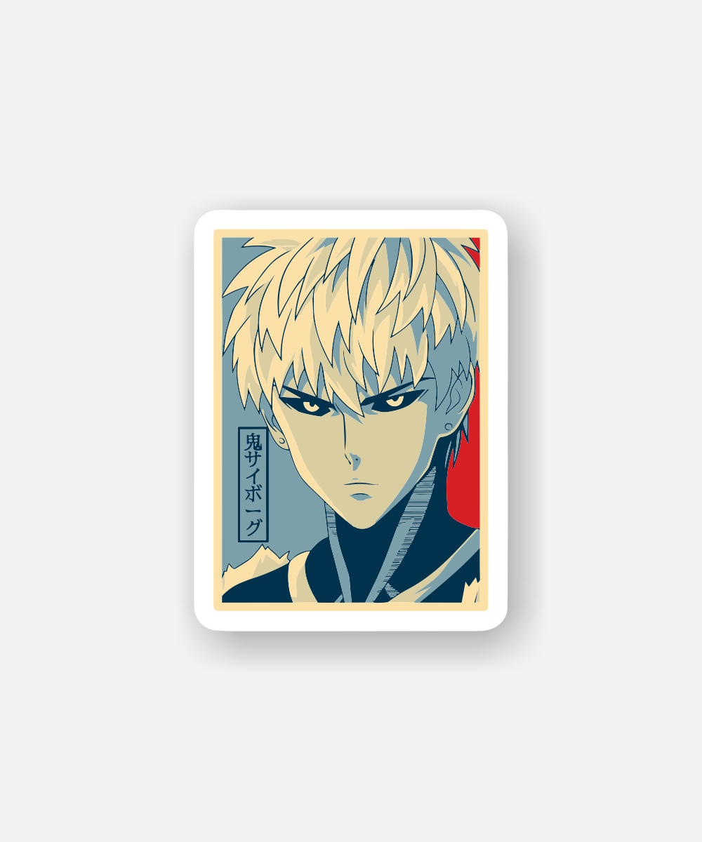 Premium Genos One Punch Man Sticker with Bold Anime Style 1 genos one punch man sticker