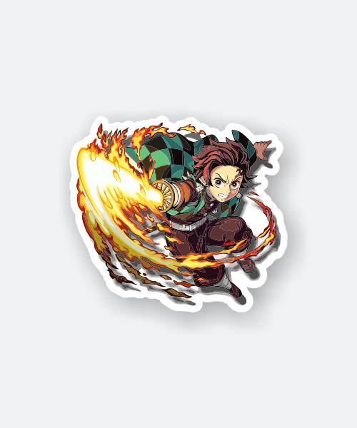 tanjiro attack kimetsu no yaiba sticker
