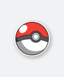 Epic Pokeball Cartoon Sticker with Classic Red White Colors