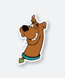 Scooby Doo Cartoon Sticker with Winking Dog Face in Brown