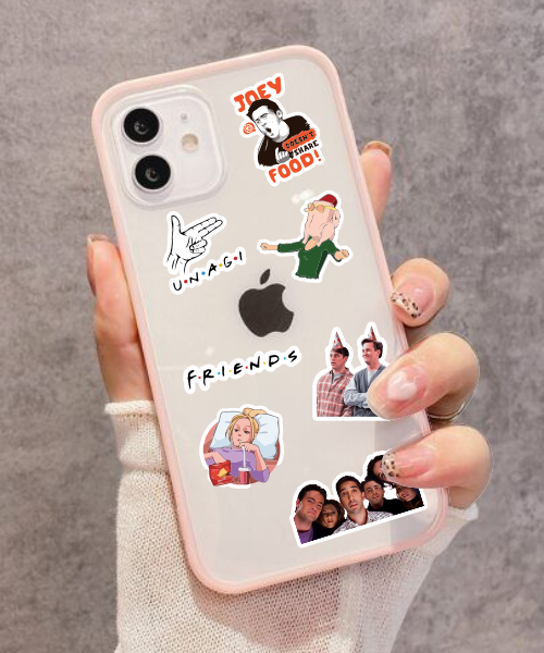 friends mini sticker sheet stickers applied on phone case