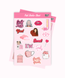 pink mini sticker sheet