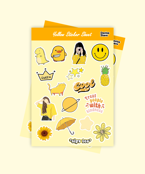 yellow mini sticker sheet