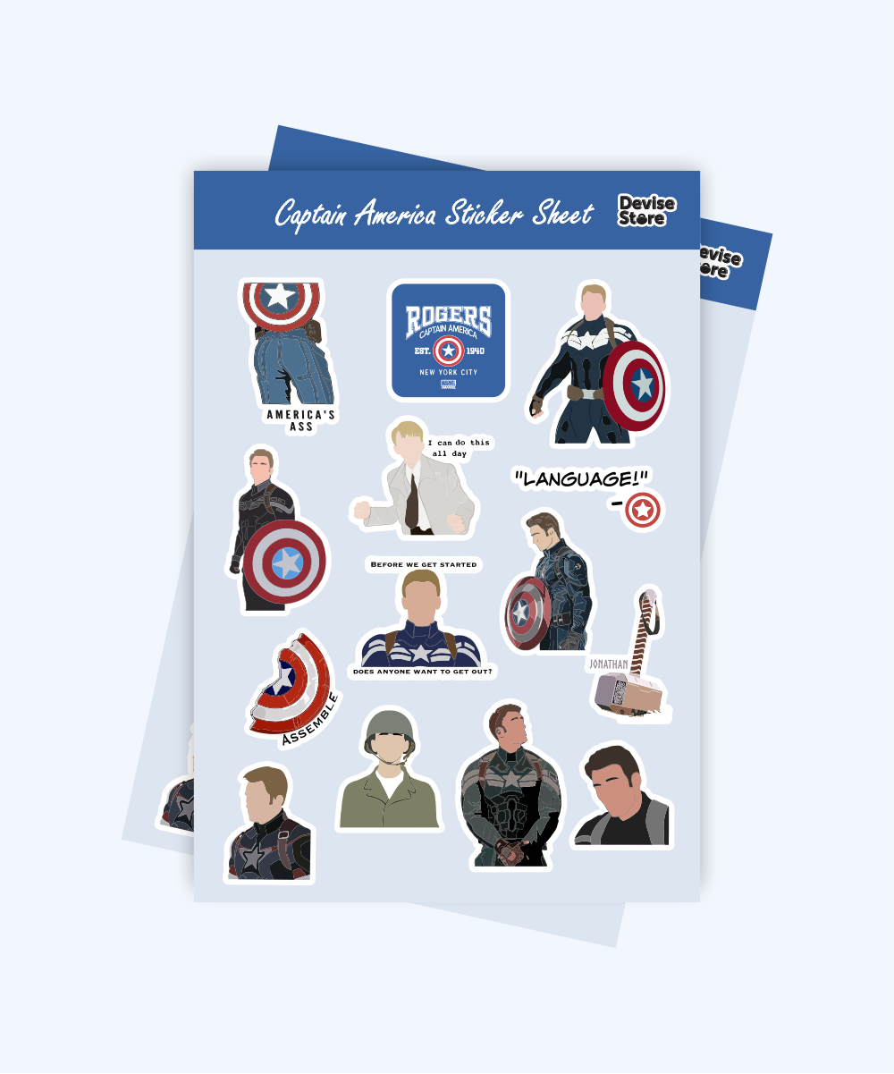 captain america mini sticker sheet