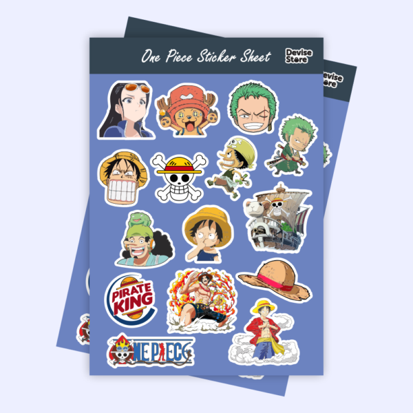 One Piece Mini Sticker Sheet with Luffy and Crew Characters