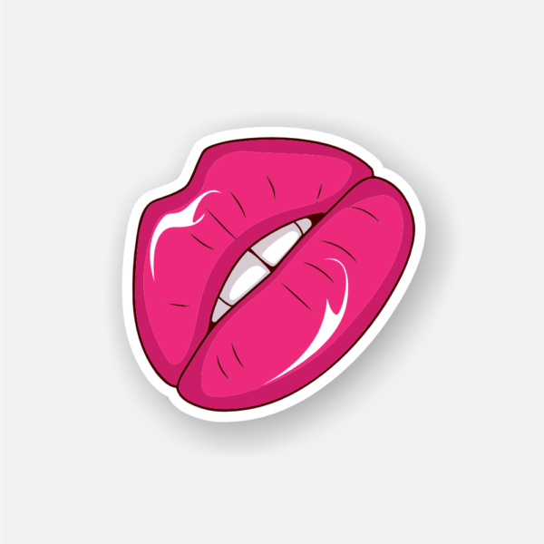 pink lips sticker