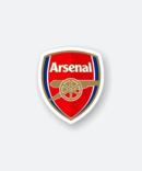 Arsenal logo sticker featuring the iconic cannon design.
